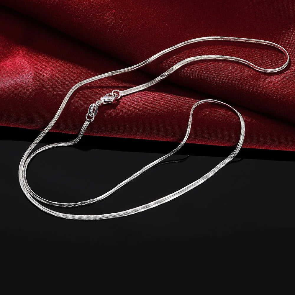 Naszyjnik Srebrny o Płaskim Łańcuszku typu Snake 2mm